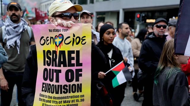 Thousands protest Eurovision over Israeli's participation