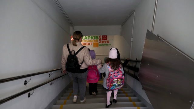 Lessons begin at Ukraine's first underground school