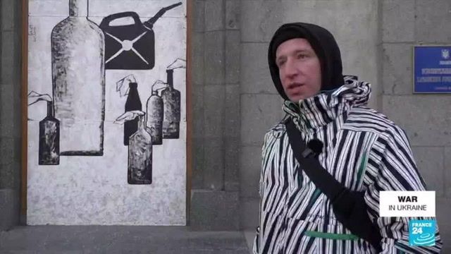 Ukraine's own Banksy paints Kharkiv rubble