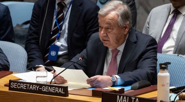 U.N. chief urges restraint after Iran attacks Israel