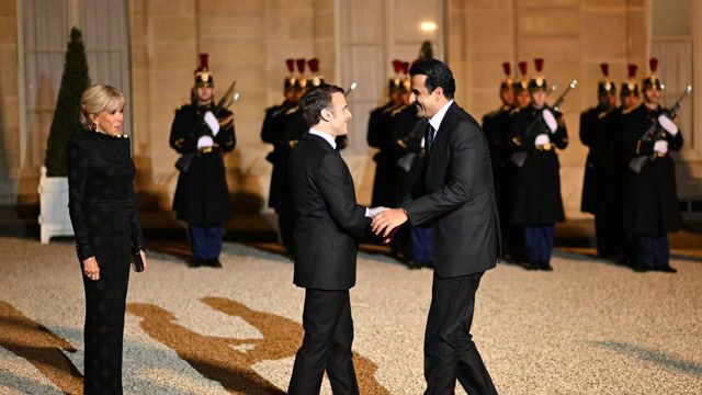 Emir of Qatar meets with Macron to discuss Gaza war