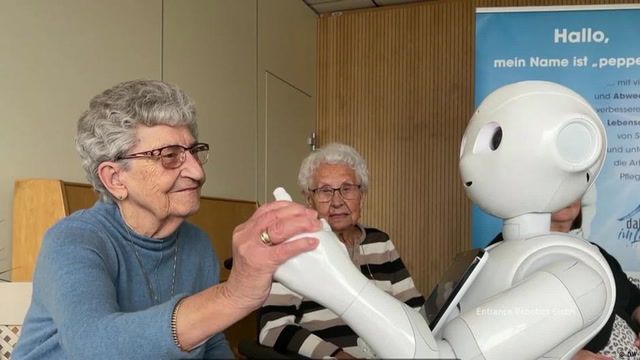 The robots standing in for care staff