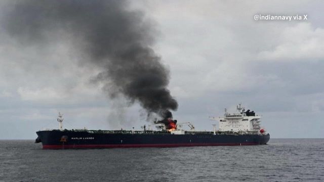 Tanker in the Red Sea hit by Houthi missile extinguished