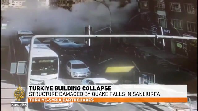 Six-story building damaged by quakes collapses in Sanliurfa