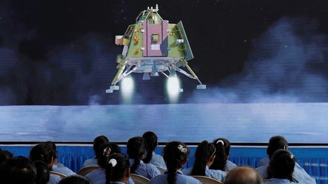Indian spacecraft lands near moon’s south pole