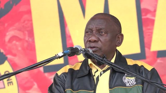 South Africa's Ramaphosa seeks votes at rally