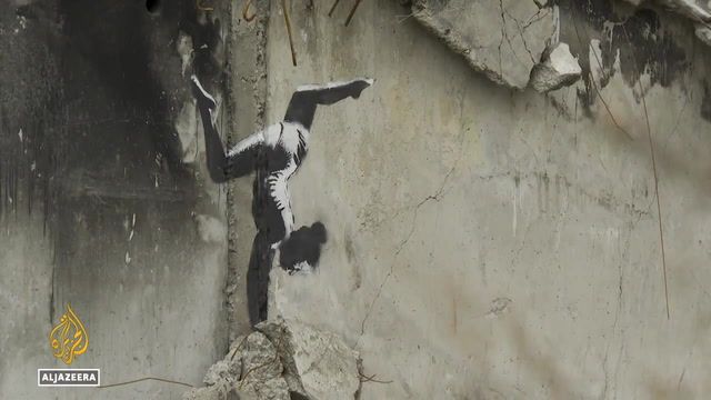 Banksy unveils artwork in war-torn Borodyanka