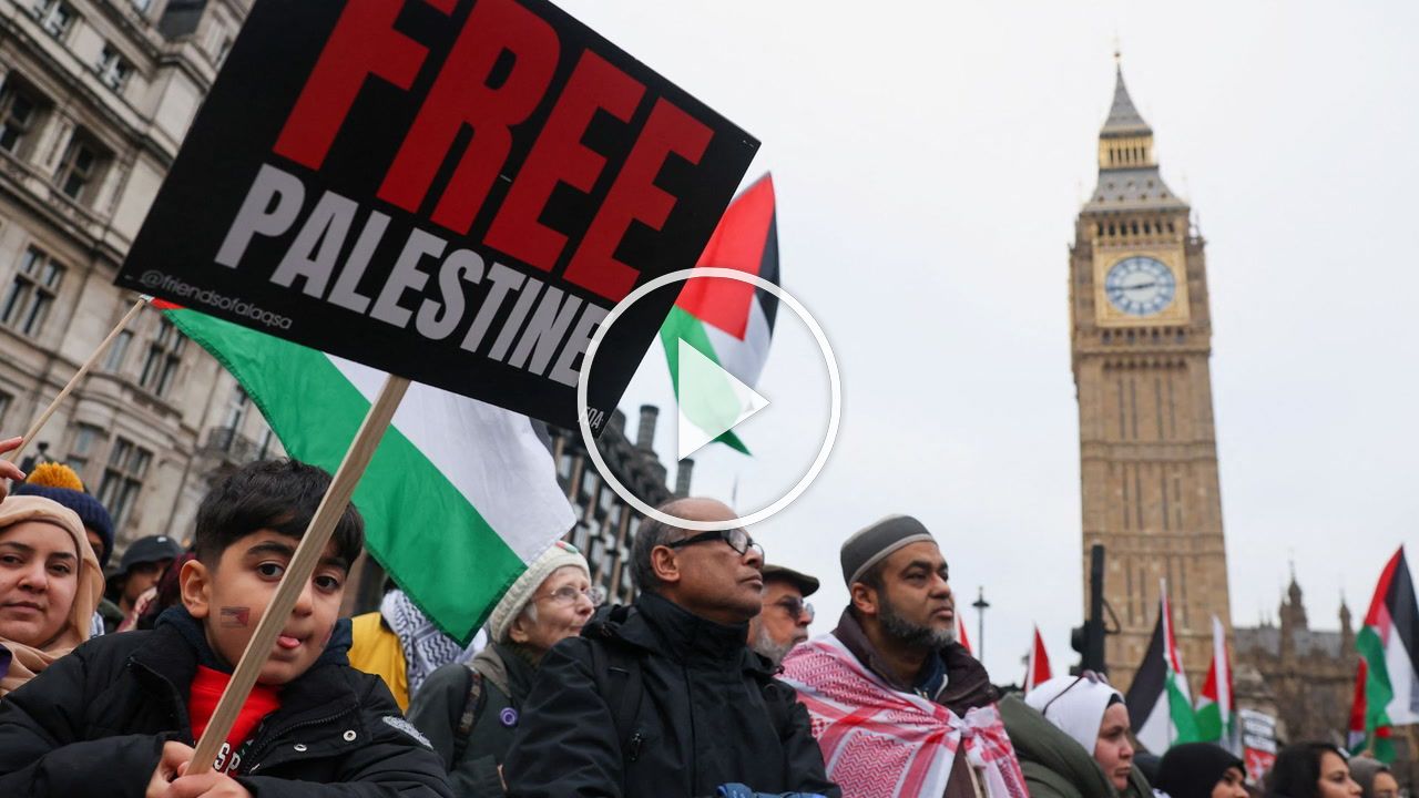 Thousands join Palestine solidarity march in London
